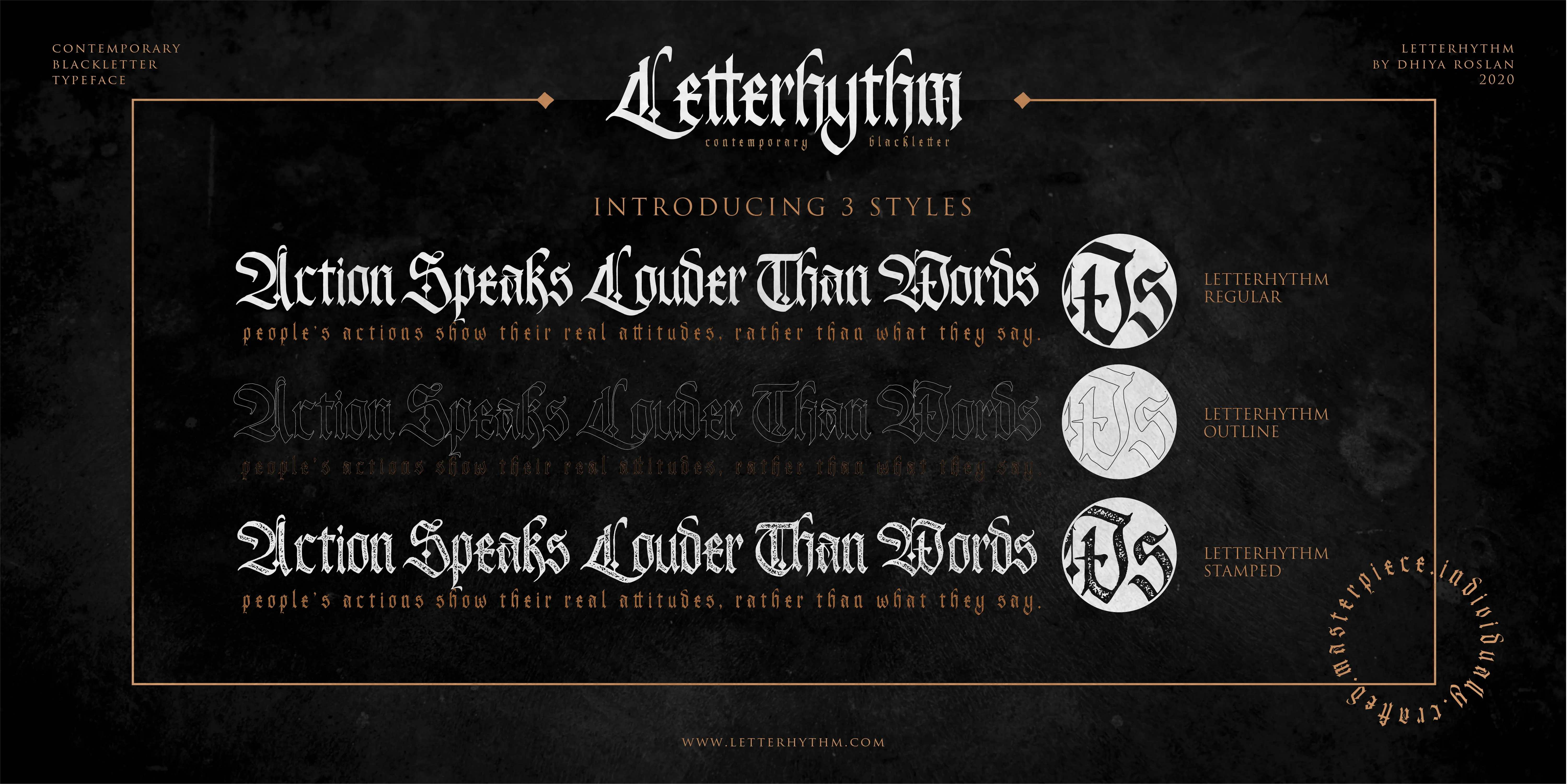 Letterhythm Contemporary Blackletter Display Typeface Font