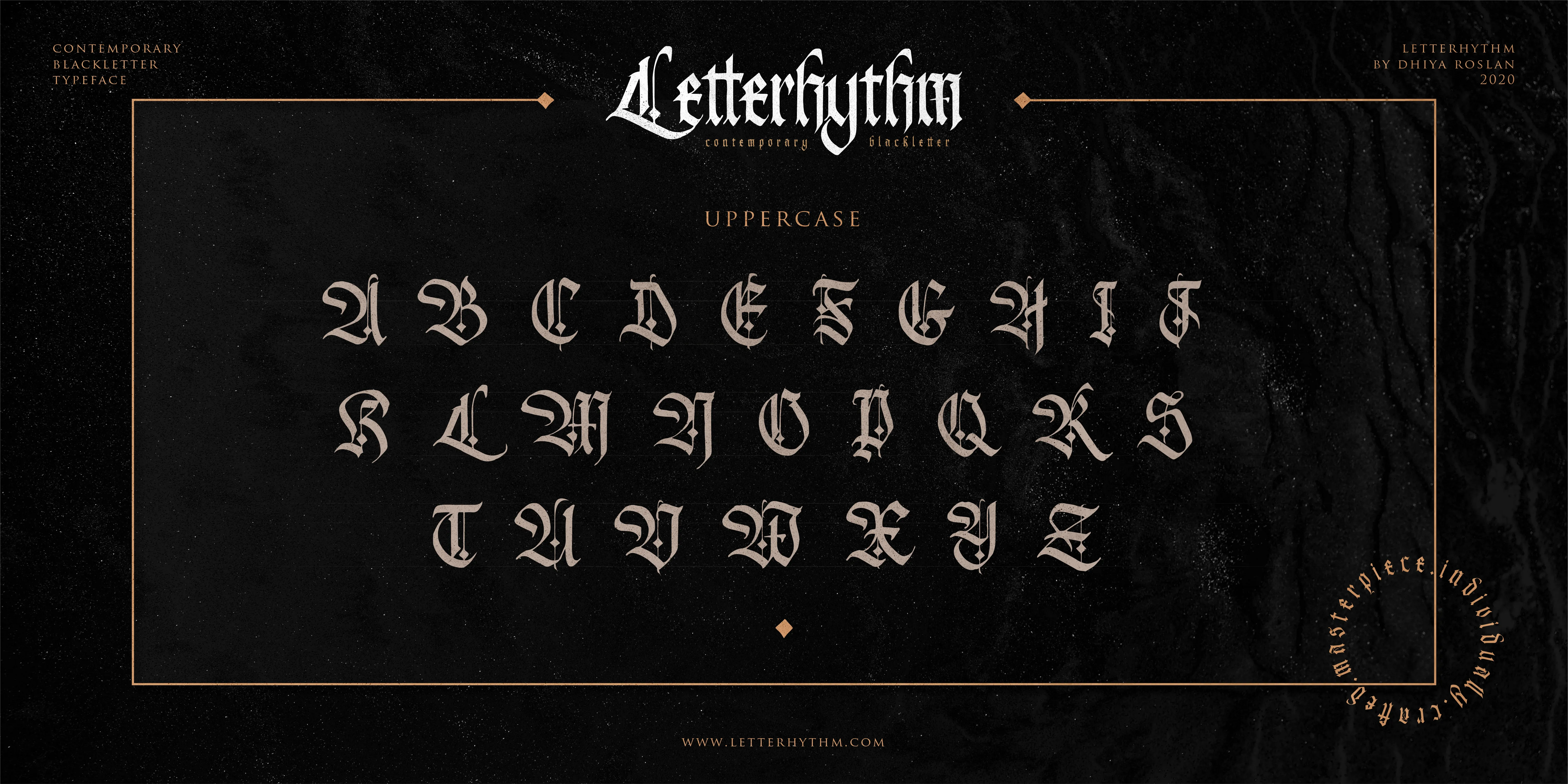 Letterhythm Contemporary Blackletter Display Typeface Font