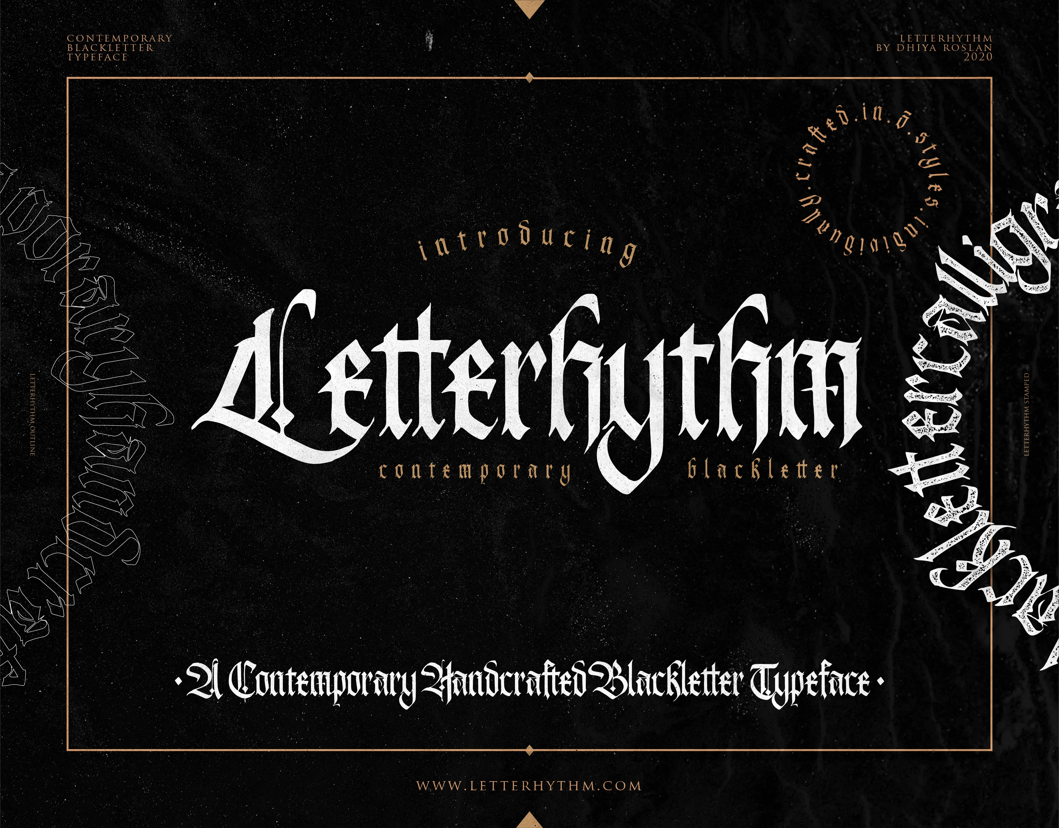 Letterhythm Contemporary Blackletter Display Typeface Font