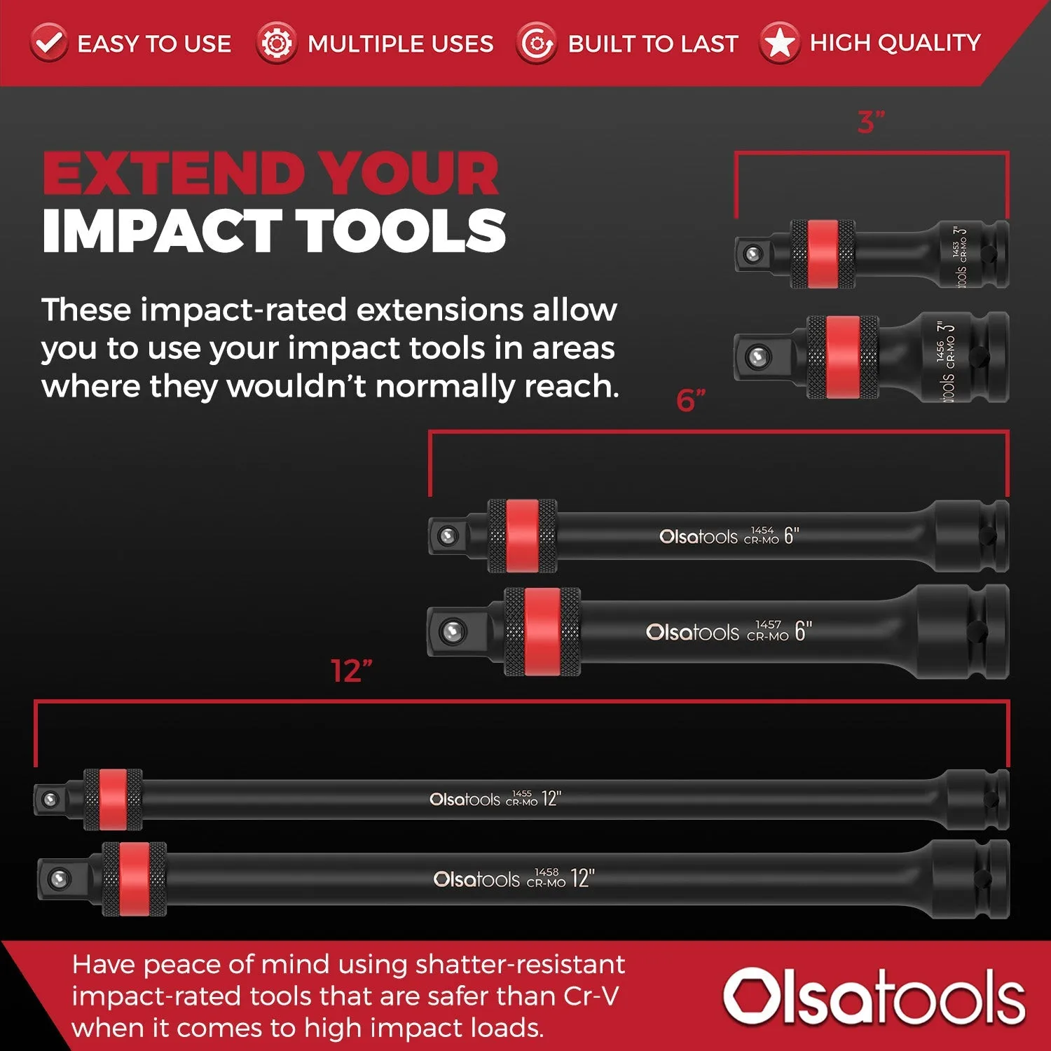 Locking Impact Socket Extensions