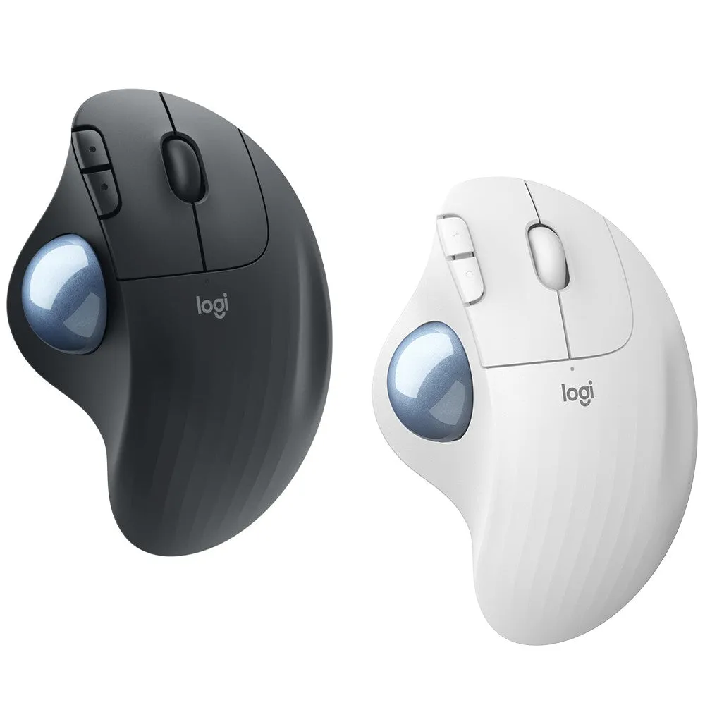 Logitech ERGO M575 Wireless Ergonomic Optical Mouse For Business with Trackball Sensor, 3 Programmable Buttons, 400-2000 DPI, and Logi Bolt and Bluetooth Connectivity for PC and Laptop Computers - Graphite, Off White