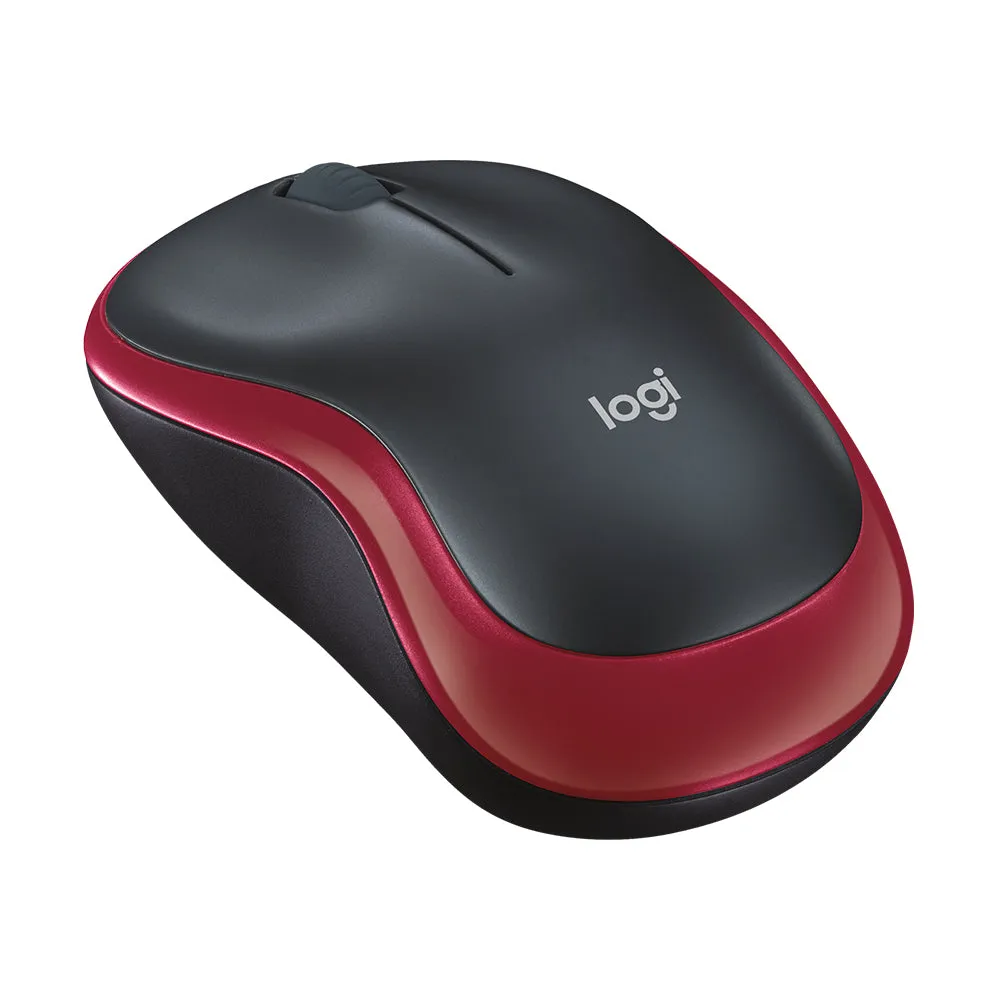 Logitech M185 Wireless Mouse with 1000 DPI Optical Tracking | Plug-and-Play | Wireless Receiver - Grey / Blue / Red