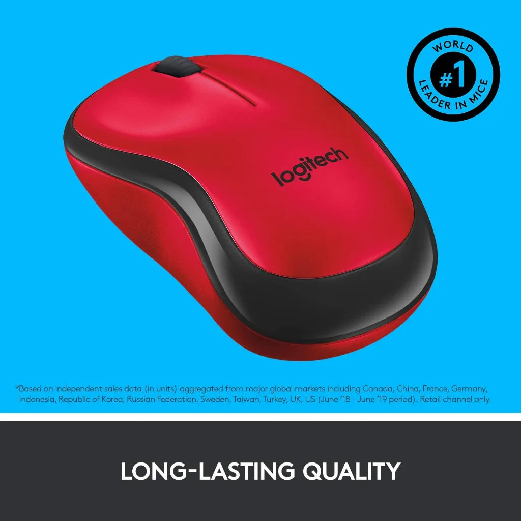 Logitech M221 Red Silent Wireless Mouse