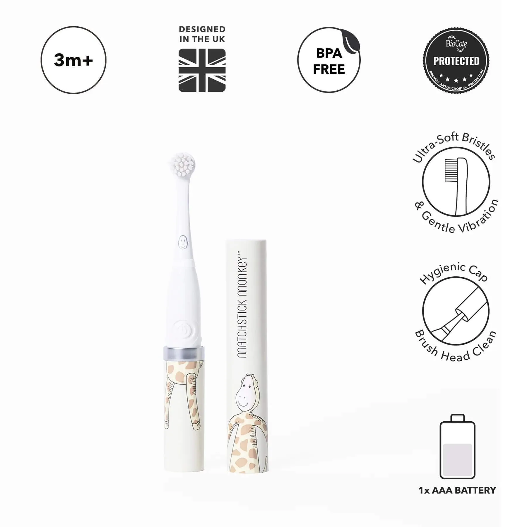 Matchstick Monkey Baby Electric Sonic Toothbrush (Gigi Giraffe)