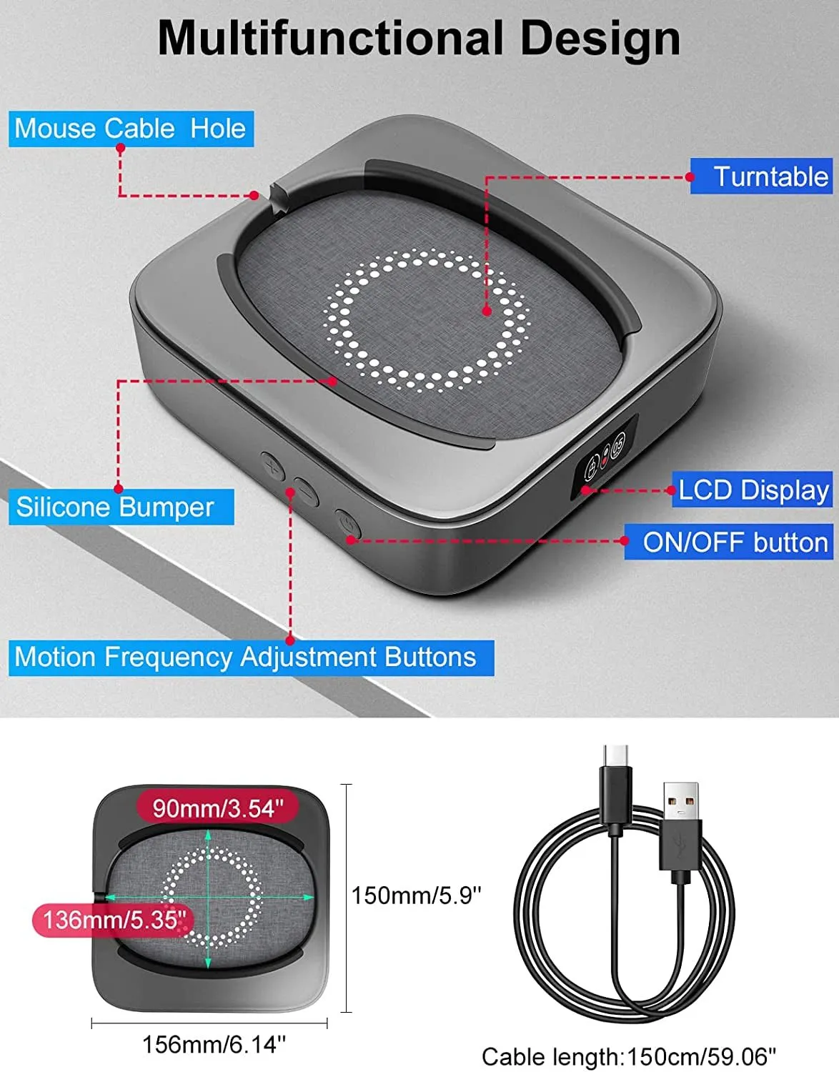 Meatanty Undetectable Mouse Mover Usb Physical Mouse Jiggler Moves Mouse Randomly, Automatic Mouse Mover Device with LED Display and ON/OFF Switch, Running Frequency Adjustable, Keeps PC Laptop Active