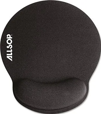 Memory Foam Mouse Pad With Wrist Rest Black 7 1/4" X 8 1/4"