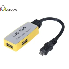 Mini OTG 2 In 1 USB 2.0 3 Port Power LED Hub High Quality. Ergonomic Design 5V/1A Converter 12CM For PC Laptop Notebook