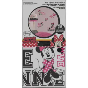 MINNIE LOVES PINK PEEL & STICK WALL DECALS