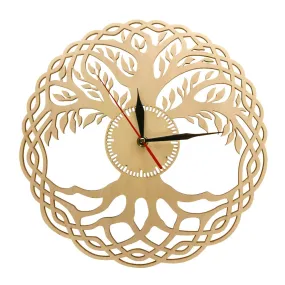 Modern Wall Clock Sacred Geometry Handmade Masterpiece Rustic Wooden Tree Of Life Wall Clock Infinity Tree  Zen