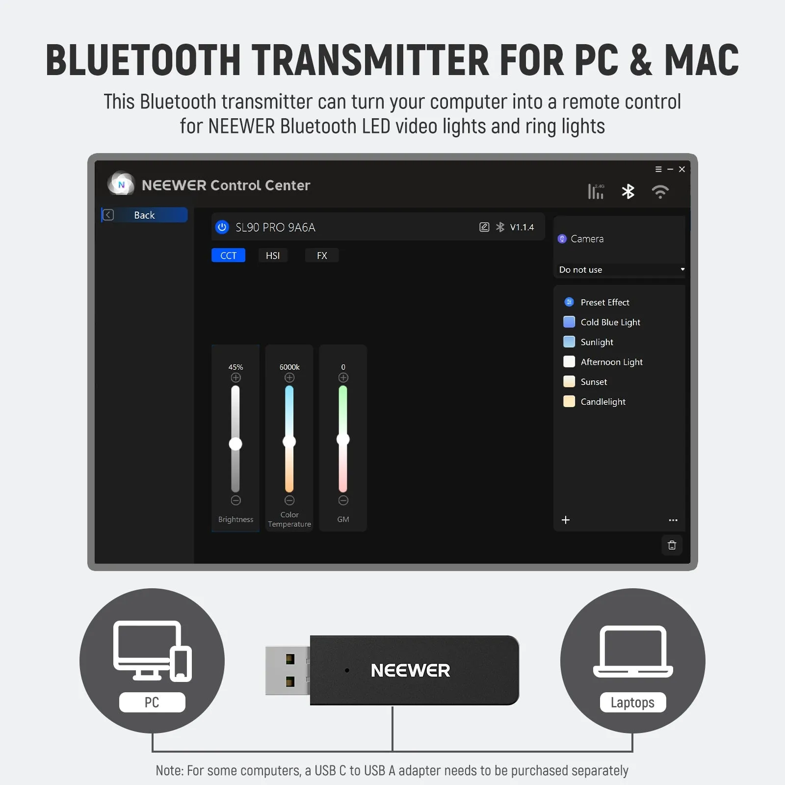 NEEWER NW-BT Bluetooth USB Transmitter for PC & Mac