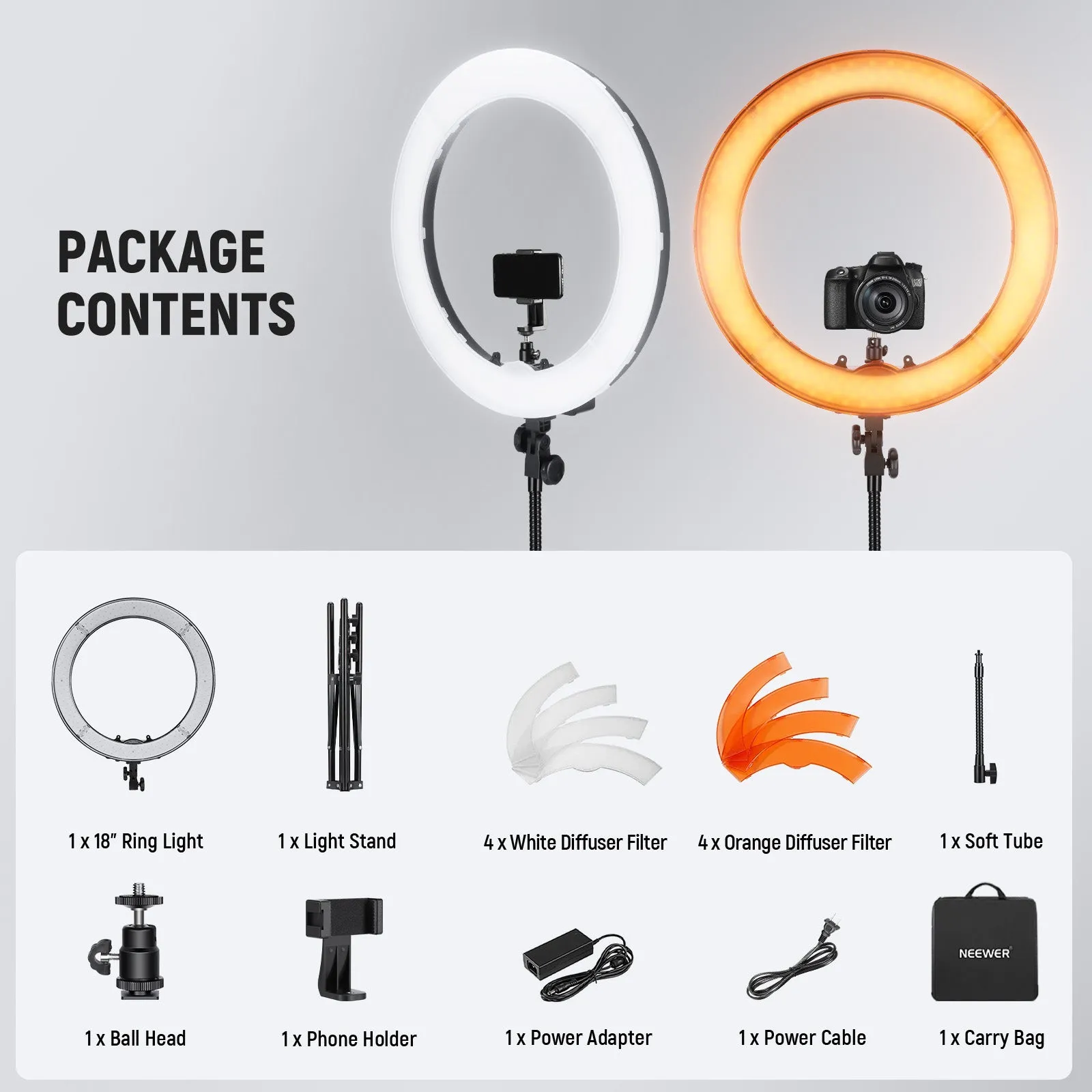 NEEWER RL-18 18 Inch LED Ring Light Kit