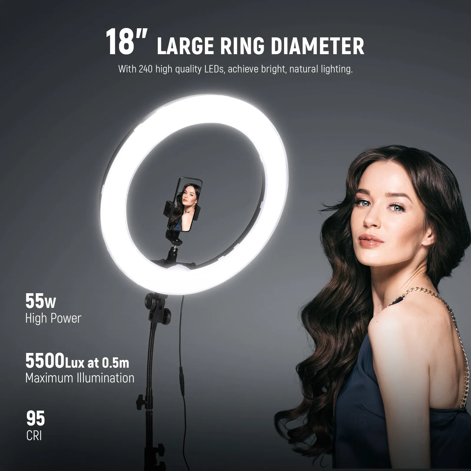 NEEWER RL-18 18 Inch LED Ring Light Kit