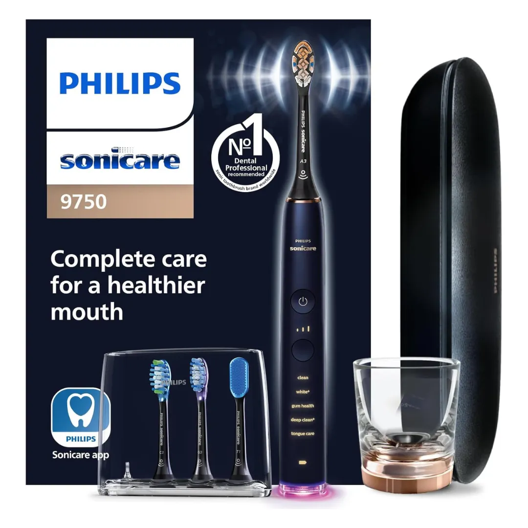 Philips Sonicare DiamondClean Smart 9750 Electric Toothbrush With App, Pressure Sensor