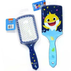 Pinkfong Nickelodeon Baby Shark Blue Printed Square Paddle Hair Brush for Kids, Ages 3 & Up