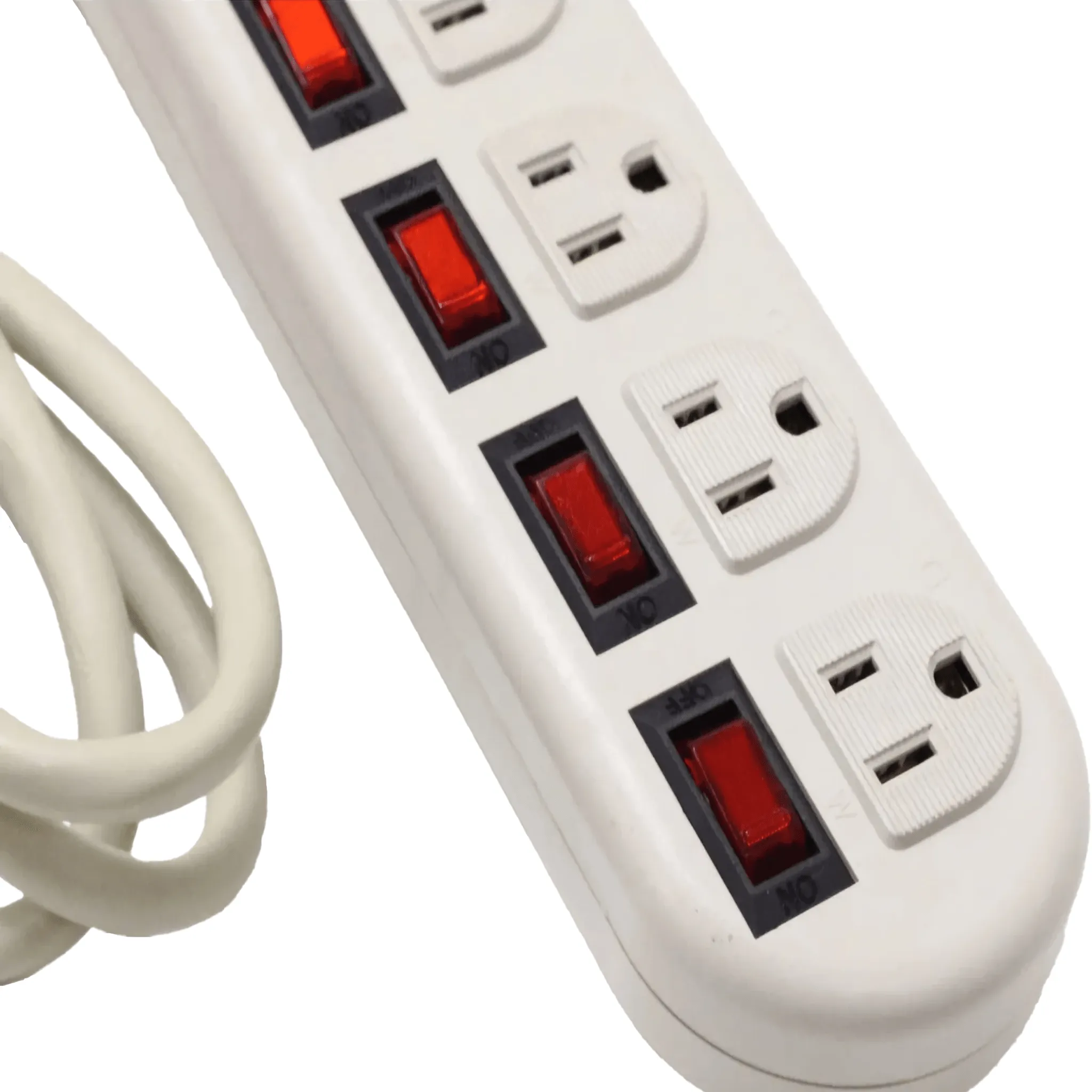 Powtech Electrical Individual Switches 6FT Power Strip