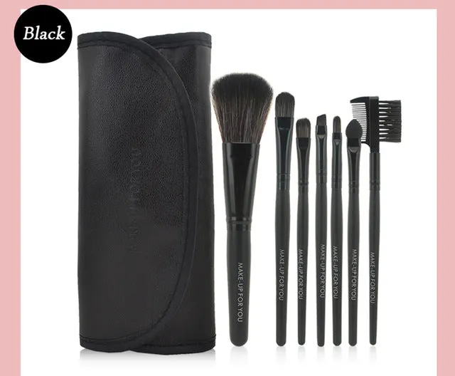 Professional 7 PCS Makeup Brushes Set Tools Make-up Toiletry Kit Wool Brand Make Up Brush Set Case Cosmetic Foundation Brush