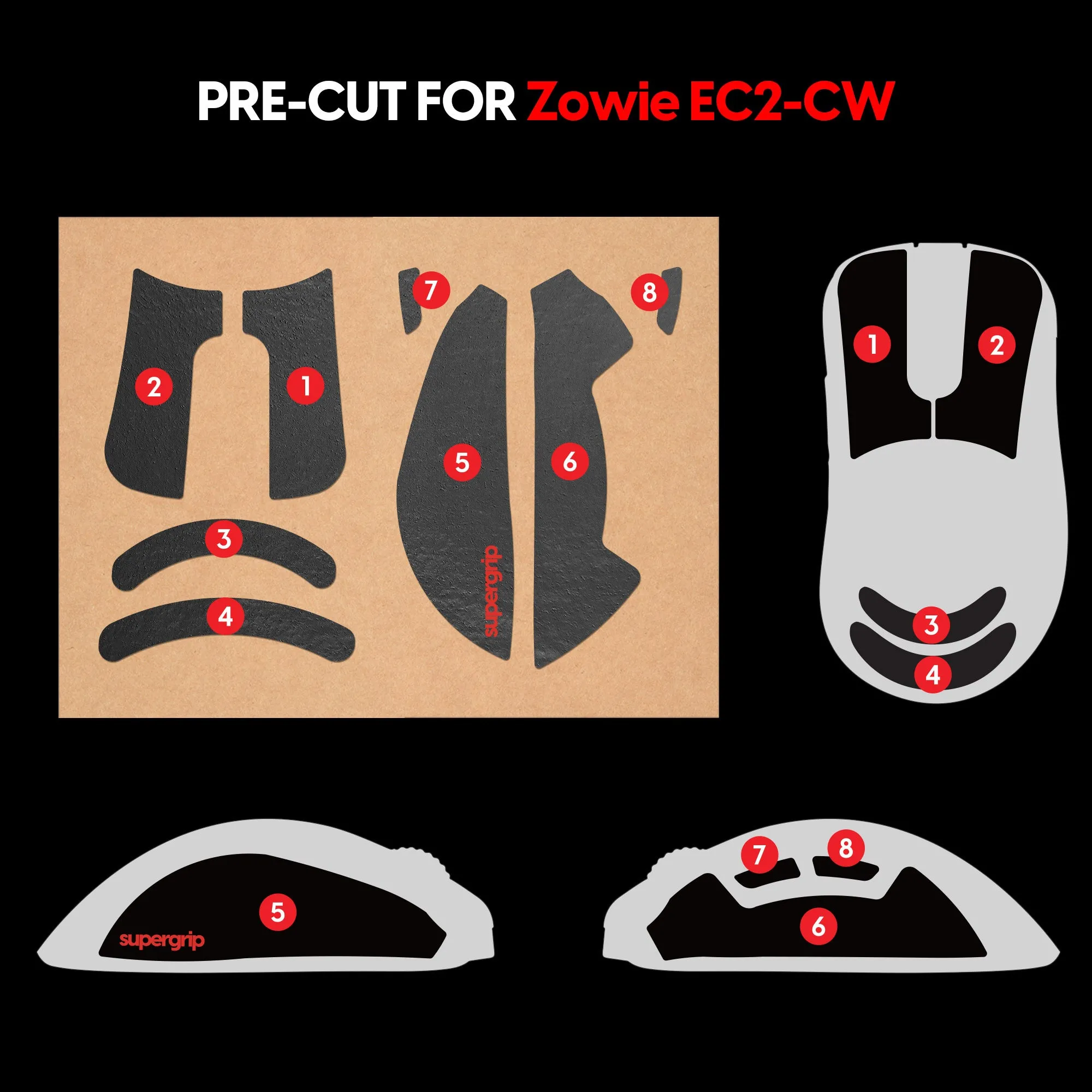 Pulsar Supergrip Grip Tape for Zowie EC2-CW