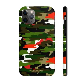 Red Green Camo iPhone Case, Classic Army Camouflage Case Mate Tough Phone Cases