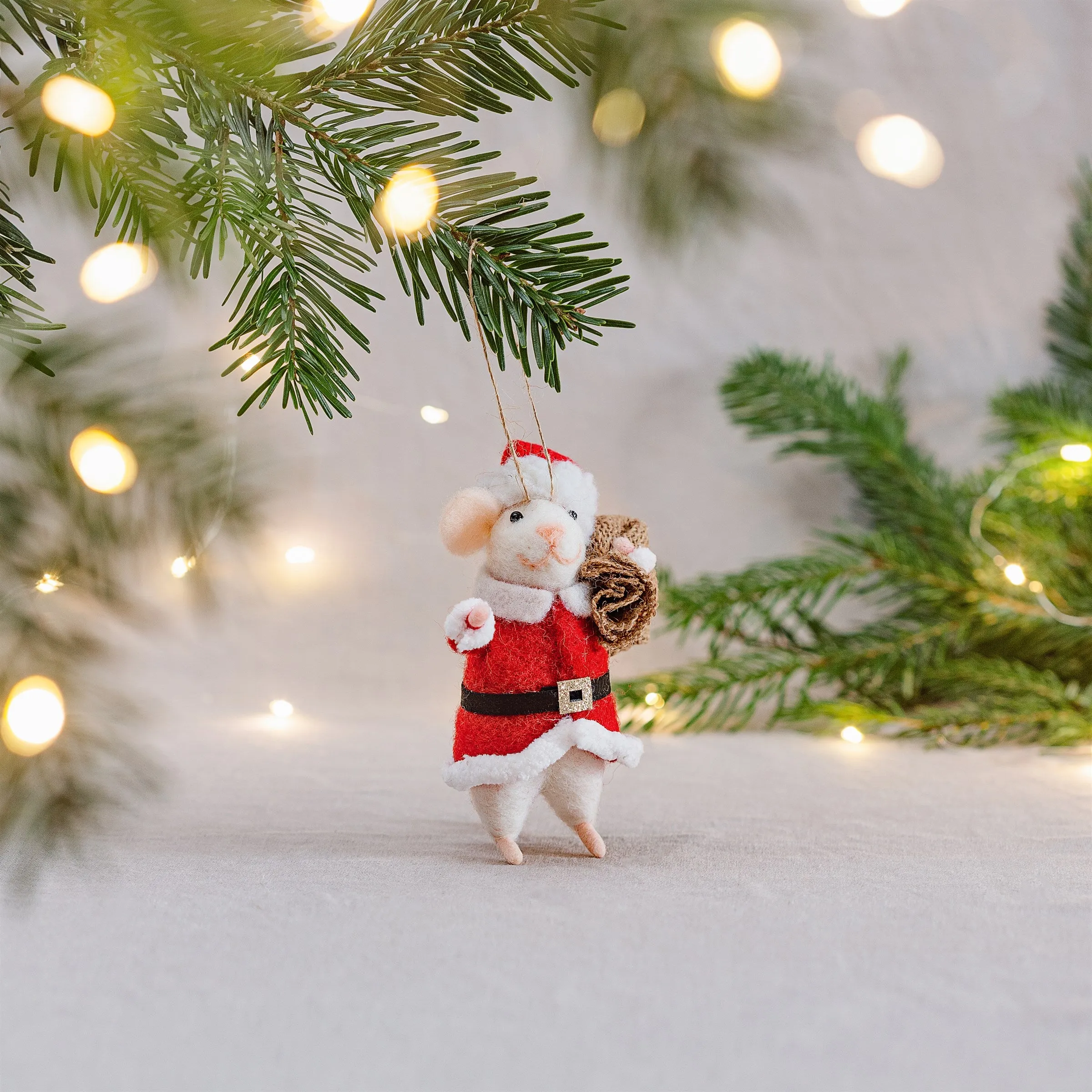 Santa mouse bauble