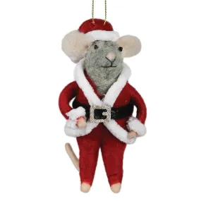 Santa Mouse Ornament, Felt