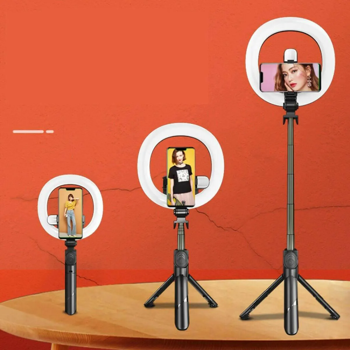 Self Video Portrait Soft Halo Light Stand With Dual LED Light And