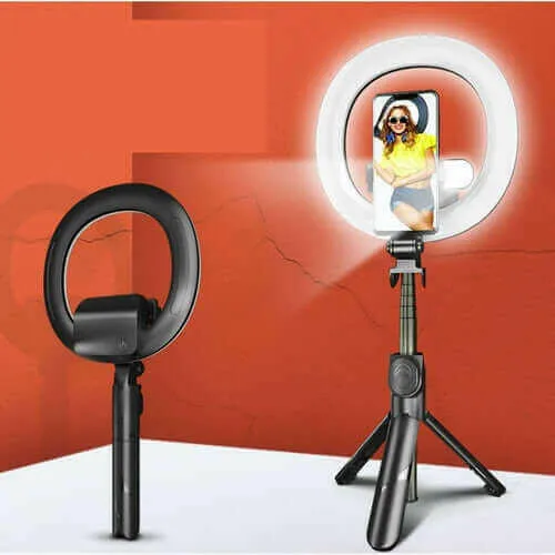 Self Video Portrait Soft Halo Light Stand With Dual LED Light And