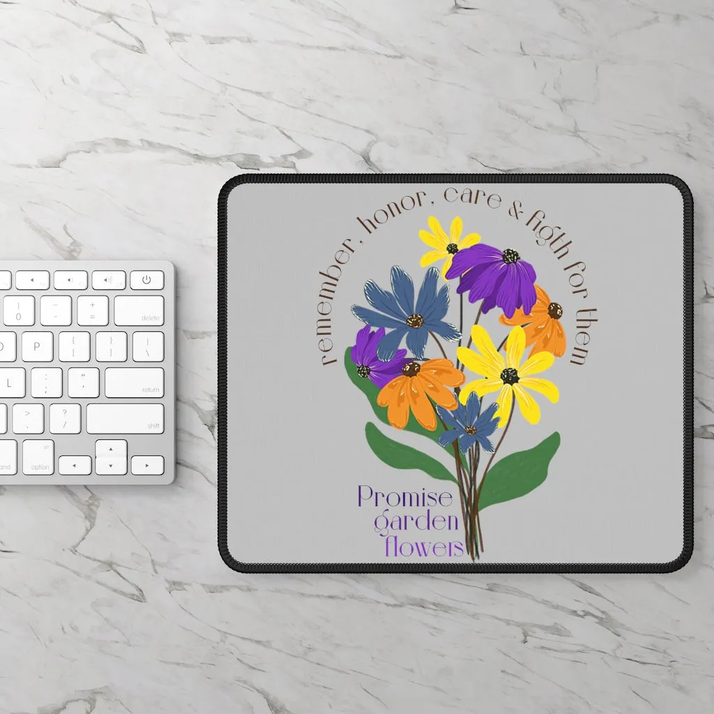 Silver Gaming Mouse Pad - Promise Garden Flowers