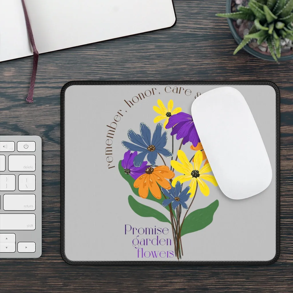 Silver Gaming Mouse Pad - Promise Garden Flowers