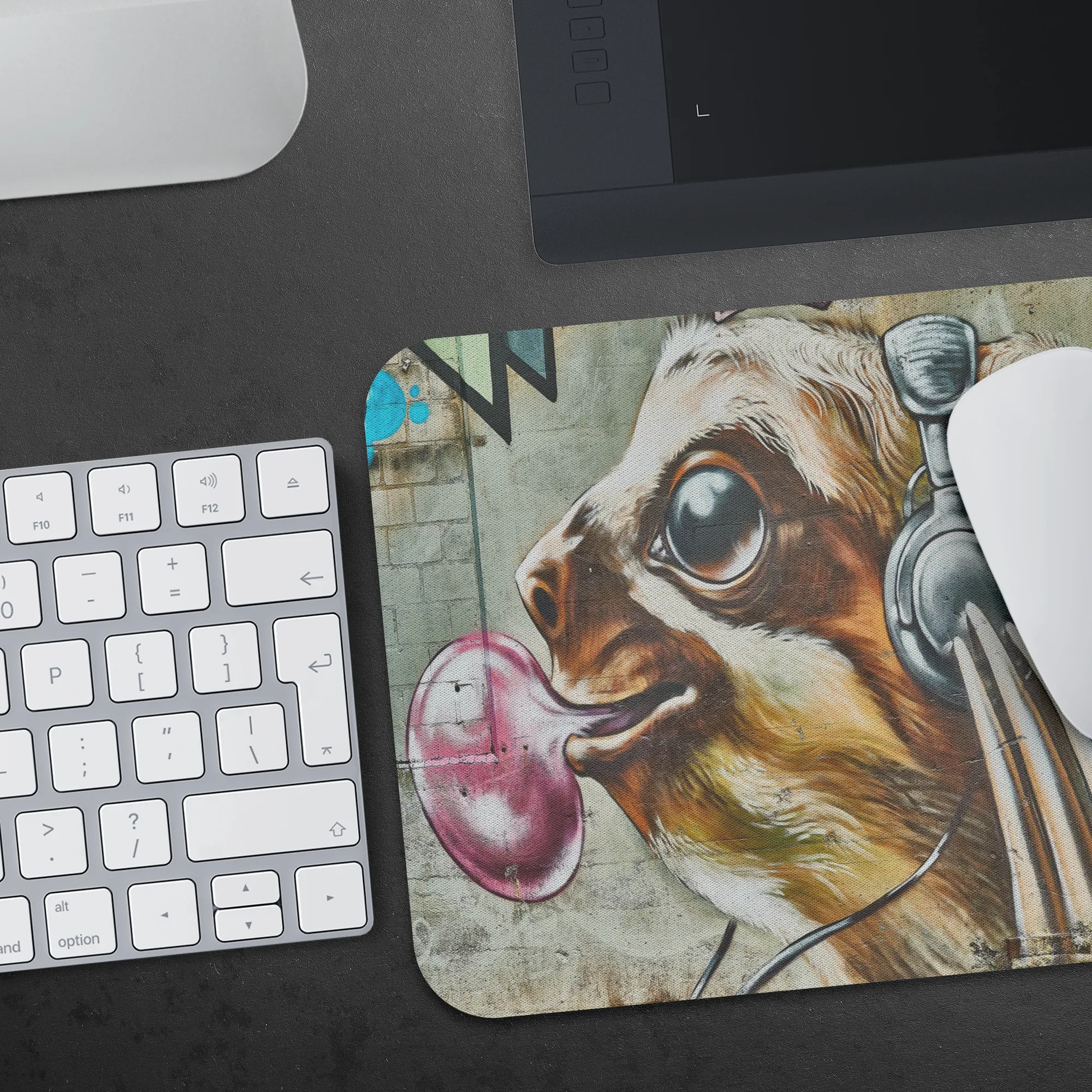 Sloth Music Graphiti Bubble Gum Mouse Pad - Cool Punk Sloth Mouse Mat