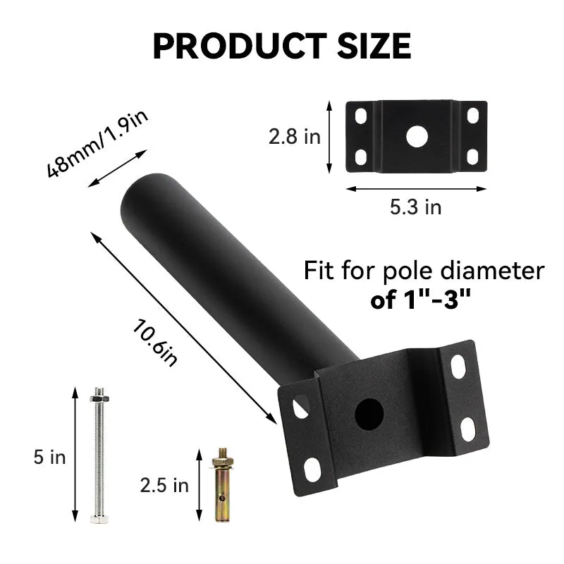 Solar street light mounting bracket -1.9" Diameter