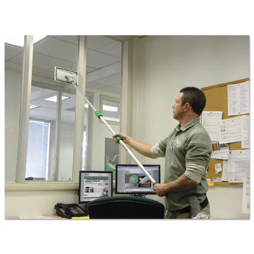 Speedclean Window Cleaning Kit, 72" To 80", Extension Pole With 8" Pad Holder, Silver/green