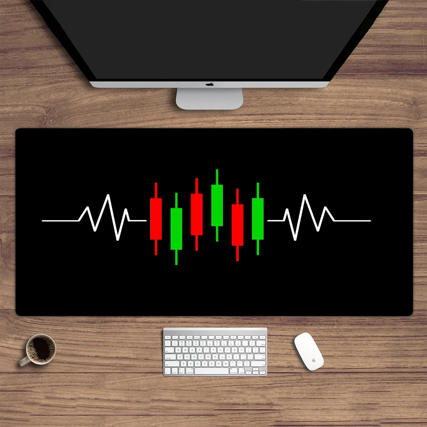 Stock market chart pattern mouse pad | Trader desk pad | Investor gift | Forex stock market | Candlestick pattern desk pad