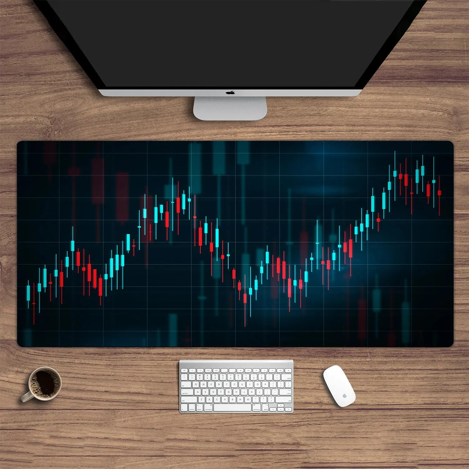 Stock market chart pattern mouse pad | Trader desk pad | Investor gift | Forex stock market | Candlestick pattern desk pad