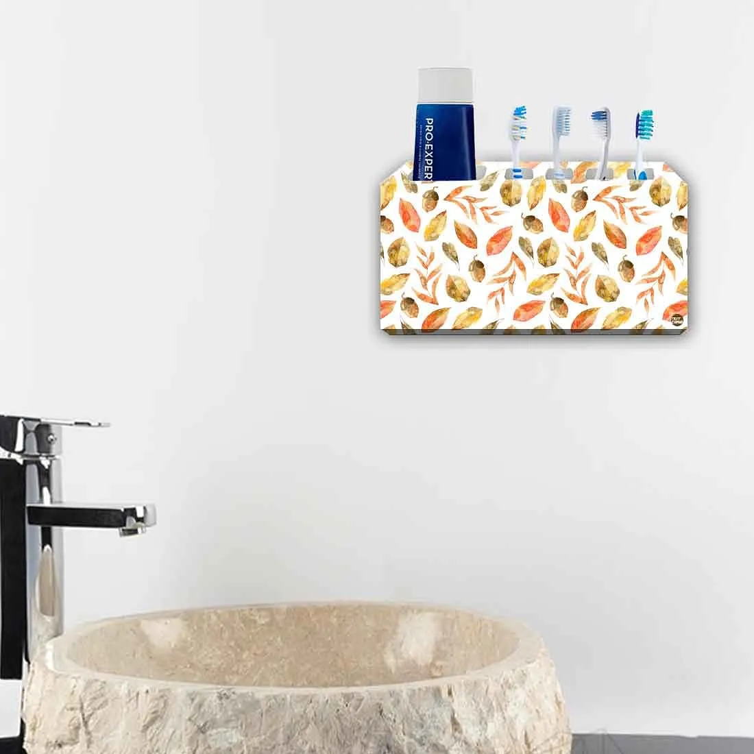 Toothbrush Holder Wall Mounted -Orange Leaf