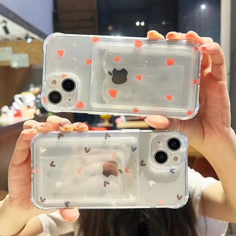 Transparent Love Heart Case For Phones