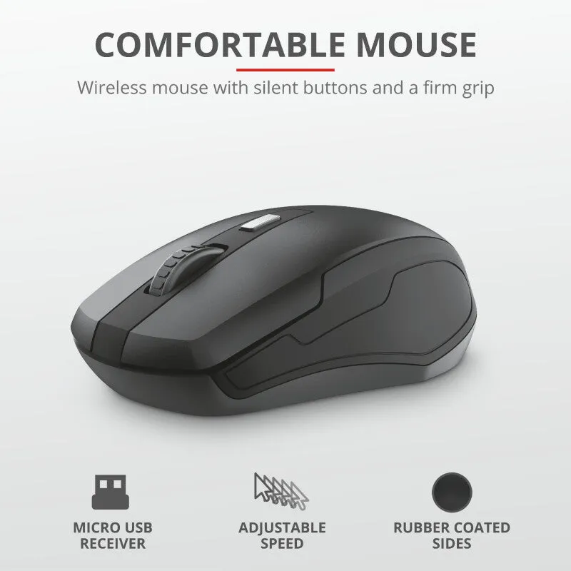 Trust ODY keyboard Mouse included Universal RF Wireless QWERTY UK English Black