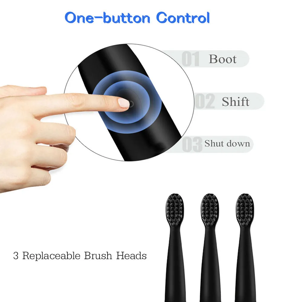 Ultrasonic Rechargeable Electronic Washable Toothbrush- USB Charging