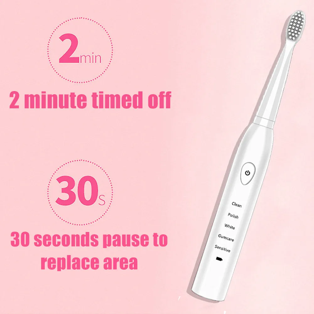 Ultrasonic Rechargeable Electronic Washable Toothbrush- USB Charging