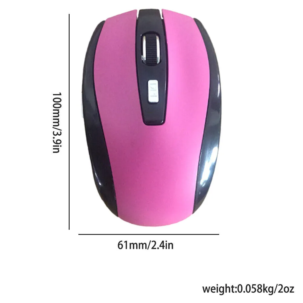 US 2-4 Pack 2.4GHz Wireless Optical Mouse with USB Nano Receiver for Laptop PC