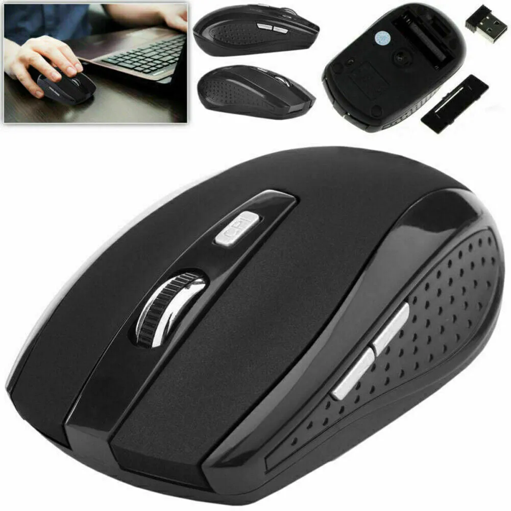 US 2-4 Pack 2.4GHz Wireless Optical Mouse with USB Nano Receiver for Laptop PC