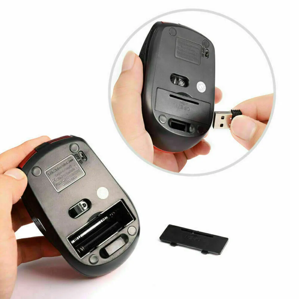 US 2-4 Pack 2.4GHz Wireless Optical Mouse with USB Nano Receiver for Laptop PC