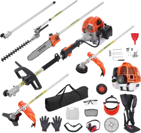 Vevor 52CC 6-in-1 Gas Trimmer Tool Set with Extension Pole New