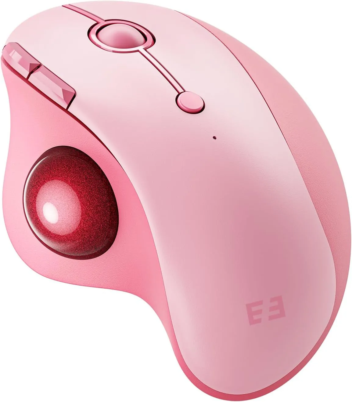 Wireless Trackball Mouse, Bluetooth Ergonomic Mouse - Rollerball Mouse Rechargeable Multi Devices Usb/Bluetooth Connection Thumb Control Mouse Compatible for Mac/Android/Windows Computers, Pink