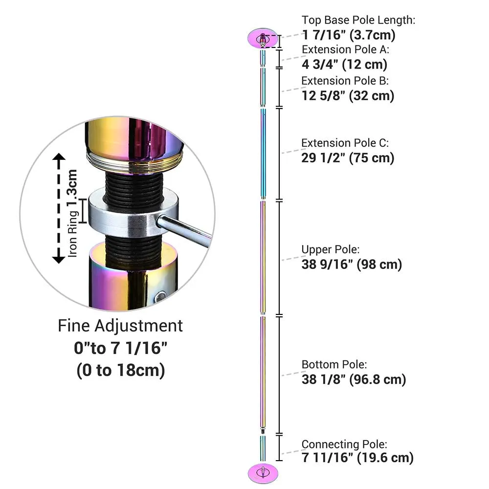 Yescom 11.5ft Colorful Portable Spinning Pole